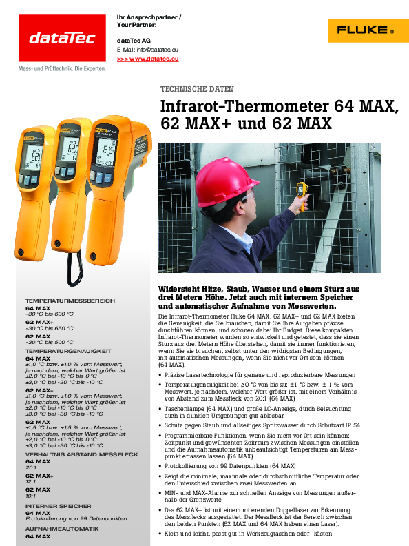 Fluke 62 max sales datasheet